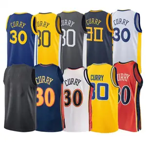 Personalizado 2019 el último diseño de pantalones cortos de baloncesto cosido #30 Stephen Curry baloncesto Jersey