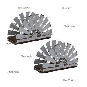 Servilletero de la mejor calidad Soporte de pañuelos galvanizado con asas de madera para uso doméstico en hoteles y restaurantes - Product Image 6