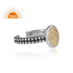 Anillo de plata oxidada antiguo, fabricante de joyería de moda para niñas, anillo ajustable de latón y plata 925, Colección Vintage - Product Image 3