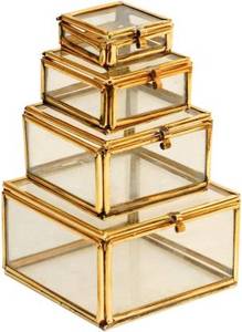 Porte-bijoux de luxe en verre, organisateur de bijoux en verre, boîte de rangement de cosmétiques à domicile - Product Image 3