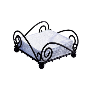 Soporte de almacenamiento de servilletas de metal negro con servilletero de decoración de vajilla de boda de calidad superior a precio mayorista - Product Image 3