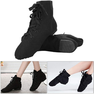 Zapatillas de deporte Jazz para mujer, zapatos de baile de cuero genuino para hombres, adultos, niños, niñas, botas deportivas negras, zapatos de baile Jazz - Product Image 4