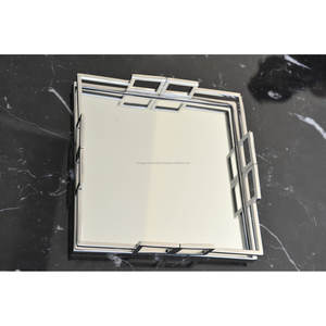 เงินโลหะตกแต่งถาดสำหรับตกแต่งบ้านและเสิร์ฟขายส่ง - Product Image 2