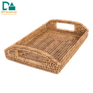 Handcrafted Bamboo Rattan Serving Trays <b>Light</b> Luxury <b>Small</b> Snack Plates Pastry Storage Tray Wholesale From Vietnam - Product Image 6