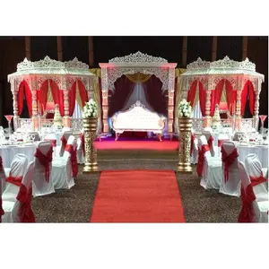 볼리우드 스타일 인도 결혼식 Mandap 무대 아시아 결혼식을위한 사랑스러운 Mandap 무대 귀중한 결혼식 장식 Mandap 단계 미국