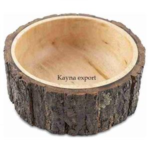 Bol à salade en bois au fini unique pour servir des dattes et des noix, jetable, pour la maison, la cuisine d'hôtel et la décoration de restaurant - Product Image 2