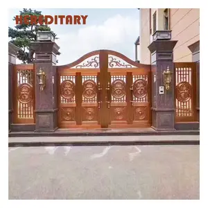 Portão de cobre de alta ponta deslizante de metal exterior design galvanizado