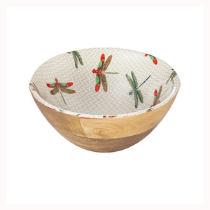 Bol de service à salade de fruits en bois de taille personnalisée avec finition en émail de forme arrondie pour la restauration, le camping et le service de table - Product Image 1
