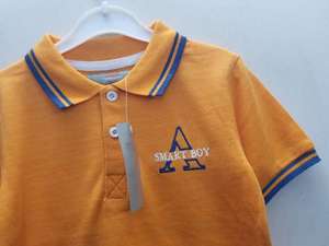 เสื้อผ้าแบรนด์ดัง เสื้อโปโลแขนสั้นผ้าฝ้ายสำหรับเด็กผู้ชาย สไตล์ลำลองสำหรับฤดูร้อน สินค้าส่วนเกินจากบังกลาเทศ - Product Image 5