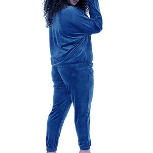 Conjunto de Pijama de Terciopelo Personalizado para Mujer, Talla Grande, con Cintura Elástica, Ligero, para Verano/Otoño/Primavera - Product Image 3