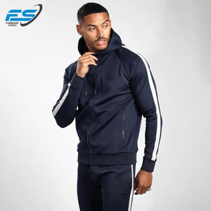 Survêtement à fermeture éclair personnalisé de haute qualité pour hommes, pantalon de survêtement de jogging en polaire XL à séchage rapide, ensemble de 2 pièces d'entraînement personnalisé avec impression contrastée et poches - Product Image 2