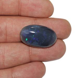 อัญมณีทรงวงรีทรงหลวมทำด้วยมือสีเงินเรียบสีดำโอปอลเจียระไนตามธรรมชาติจากออสเตรเลียสำหรับทำเครื่องประดับอัญมณีหลวมทำด้วยมือ - Product Image 6