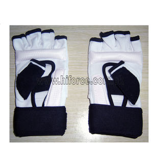 Gants de protection des mains en cuir PU Taekwondo, demi-doigt, karaté Arts martiaux WTF TKD - Product Image 6