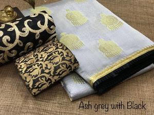 Katan indien saree dernière tenue de soirée de créateur mariage dames femmes portent georgette soie broderie travail sari avec chemisier apparelgarment - Product Image 6