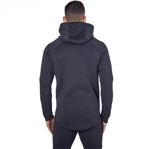 2021 Custom Slim Fit Men's <b>Gym</b> <b>Hoodie</b> Zip-up Hot Sale Plus Size Breathable Gray XL Logo Prints Sleeveless for Adults for Winter - Product Image 2