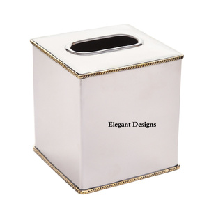 Cubierta de caja de pañuelos de Metal cuadrado con recubrimiento de polvo blanco de la mejor calidad, diseño de lujo hecho a mano, colgante, precio bajo, uso doméstico decorativo - Product Image 1