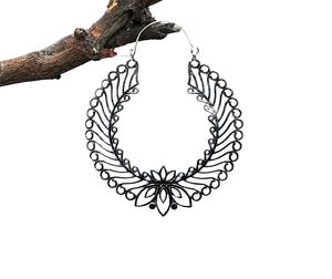 Pendiente grande de aro plateado de calidad estándar para mujer, ropa de aniversario disponible a precio mayorista desde India - Product Image 2