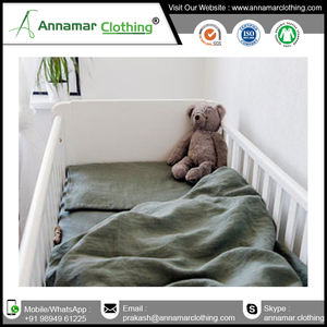 Drap de lit de bébé personnalisé en coton biologique 00 avec motif personnalisé avec étiquette et emballage de logo privé - Product Image 5