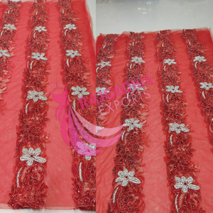 Encaje de organza multicolor de último diseño, encaje bordado para prendas y bolsos a precio mayorista - Product Image 4