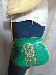 Pochette ethnique en mosaïque, sac à main en métal - Product Image 6