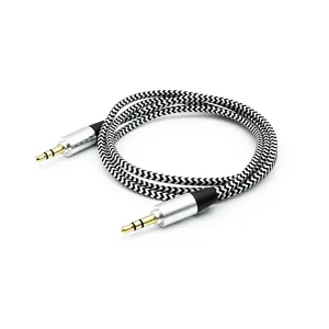 Nylon Braided Aux 3.5mm Jack Audio Cable High End