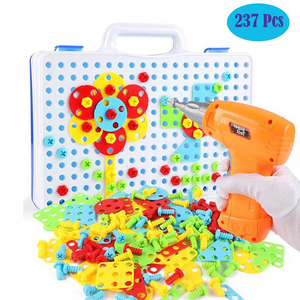 Kids Juguetes Brinquedos Educational Game Screw and Nuts Plastic Diy Construction Block <strong>Take</strong> <strong>Apart</strong> STEM <strong>Toy</strong> with Electric Drill - Product Image 4