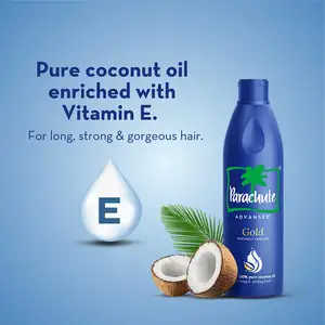 Парашютное улучшенное Золотое кокосовое масло для волос/чистое Кокосовое масло, обогащенное витамином е