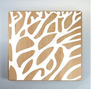 Planche à découper en bois de nouveau design incrusté de coquille prix d'usine planche à découper - Product Image 1