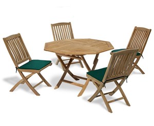 Modern <b>Foldable</b> Solid Wood Dining <b>Table</b> Set for <b>Garden</b> & Park Use - Product Image 4