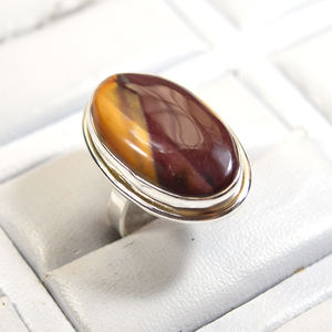 Plata de Ley 925 boda encantador mookaite jaspe 925 plata esterlina estampada anillos de alta pulido anillos de joyería para mujeres - Product Image 1