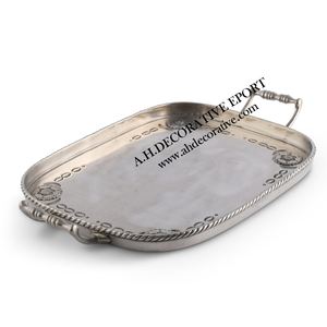 Plateau de service à café rectangulaire en acier inoxydable Fournitures pour hôtels et restaurants Plateau à thé de table Vaisselle de bar Plateau de service à vin en métal - Product Image 4