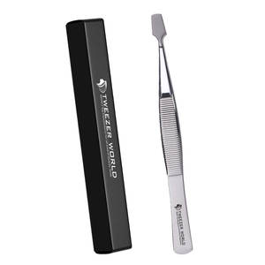 Pince à épiler de haute précision en acier inoxydable à tête plate pour la manipulation de puces et de bijoux, de la gamme Tweezer World - Product Image 1