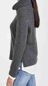 Femmes grande taille col à capuche laine/acrylique respirant épais hiver pull pull manches longues broderie décoration Logo - Product Image 4