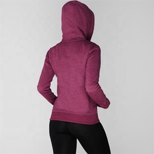 Sweat-shirt à capuche pour femme en coton molletonné lourd 180g, personnalisé avec logo brodé, fermeture éclair, PIHA SPORTS - Product Image 3