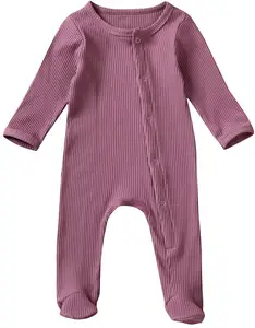 नवजात शिशु लड़की लड़के स्लीपर Footie पजामा व्याकुल Romper Jumpsuit बुना हुआ आउटफिट कपड़े