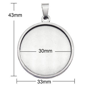 Colgante con bisel para taza de plata sólida S925, disco redondo de 30MM, precio más bajo, venta al por mayor, joyería fina con ajuste en blanco - Product Image 1