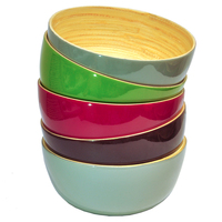Nouveaux bols à salade ronds en bambou faits à la main, style minimaliste, durables et écologiques, pour la cuisine à domicile