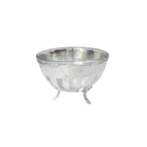 Fruit <b>Serving</b> Silver Plated Finishing <b>Large</b> Fruit <b>Bowl</b> With Hammered Decorative Fruit Storage Brass for Tableware Decoration - Product Image 1