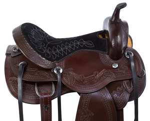 Conjunto de Silla de Montar Occidental de Cuero Genuino Premium, Duradero, con Herrajes de Acero Inoxidable (Tamaño del Asiento 14-18 Pulgadas), Varios Colores y Tamaños - Product Image 4