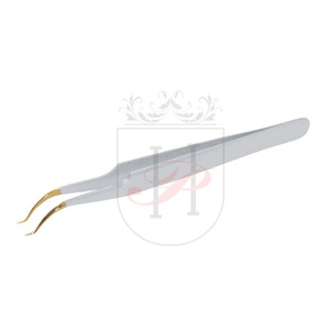 Pince à épiler de Volume 90 degrés en forme V, pincettes courbées en or et blanc, pour Extension de cils, 9 pièces - Product Image 1