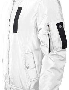 Slim diseño personalizado de los hombres de blanco bombardero chaqueta en Pakistán Sialkot - Product Image 4