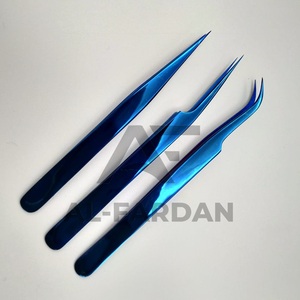 Pince à épiler en acier inoxydable japonais bleu quantité minimale de commande faible à prise lisse Plasma avec pointe pointue pour l'extension des cils comprend des étuis magnétiques - Product Image 4