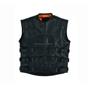 Gilet de moto pour homme en cuir véritable de qualité supérieure, imperméable et coupe-vent, HILV09 - Product Image 6