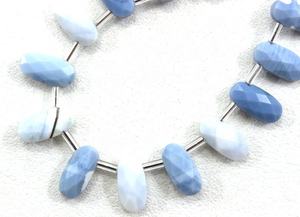 Cuentas de Briolette con forma de ópalo para fabricación de joyas, piedras preciosas naturales de ópalo azul, 14 piezas - Product Image 5