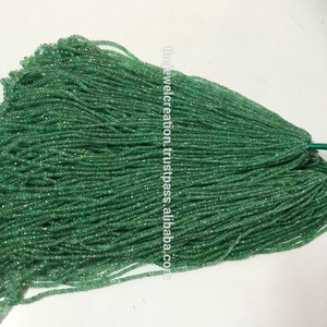 Perles de pierres précieuses émeraude naturelle facettées rondes de 2 mm et 4 mm, vertes, en vrac, pour la fabrication de bijoux, colliers, bracelets, Inde - Product Image 1