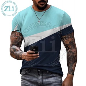 T-shirts pour hommes en polyester/coton, couleur unie, coupe ajustée, manches courtes - Vêtements décontractés d'été écologiques à séchage rapide - Product Image 6