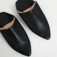 Chaussures en cuir véritable marocain noir pour femmes et hommes, style paleo chic, pour l'extérieur/l'intérieur, pour l'hiver/l'automne/l'été