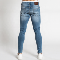 Expédition immédiate – Jean en denim tricoté respirant et écologique pour homme, taille mi-haute, coupe crayon, décontracté, uni, délavé, printemps, été, automne, hiver