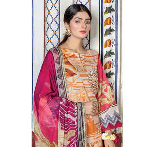 Trajes de diseñadores de césped paquistaníes, vestido estampado para mujer, precio bajo, vestido de césped de alta calidad pakistaní para mujer - Product Image 3