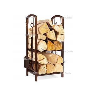 Porte-bûches de jardin au design magnifique en fer, robuste, pour une utilisation en extérieur et en intérieur - Product Image 2